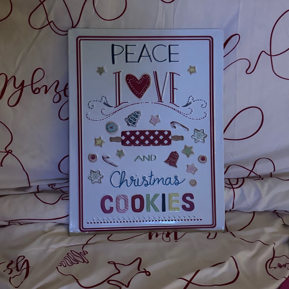 The Pioneer Woman Peace Love and Christmas Cookies Wall Art - Red, Blue, Green